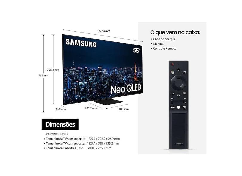Smart TV TV Neo QLED 55 " Samsung 4K HDR QN55QN90AAGXZD 4 HDMI