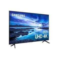 Smart TV Samsung 65&quot; UHD Processador Crystal 4K 65AU7700 Tela Sem Limites Visual Livre de Cabos